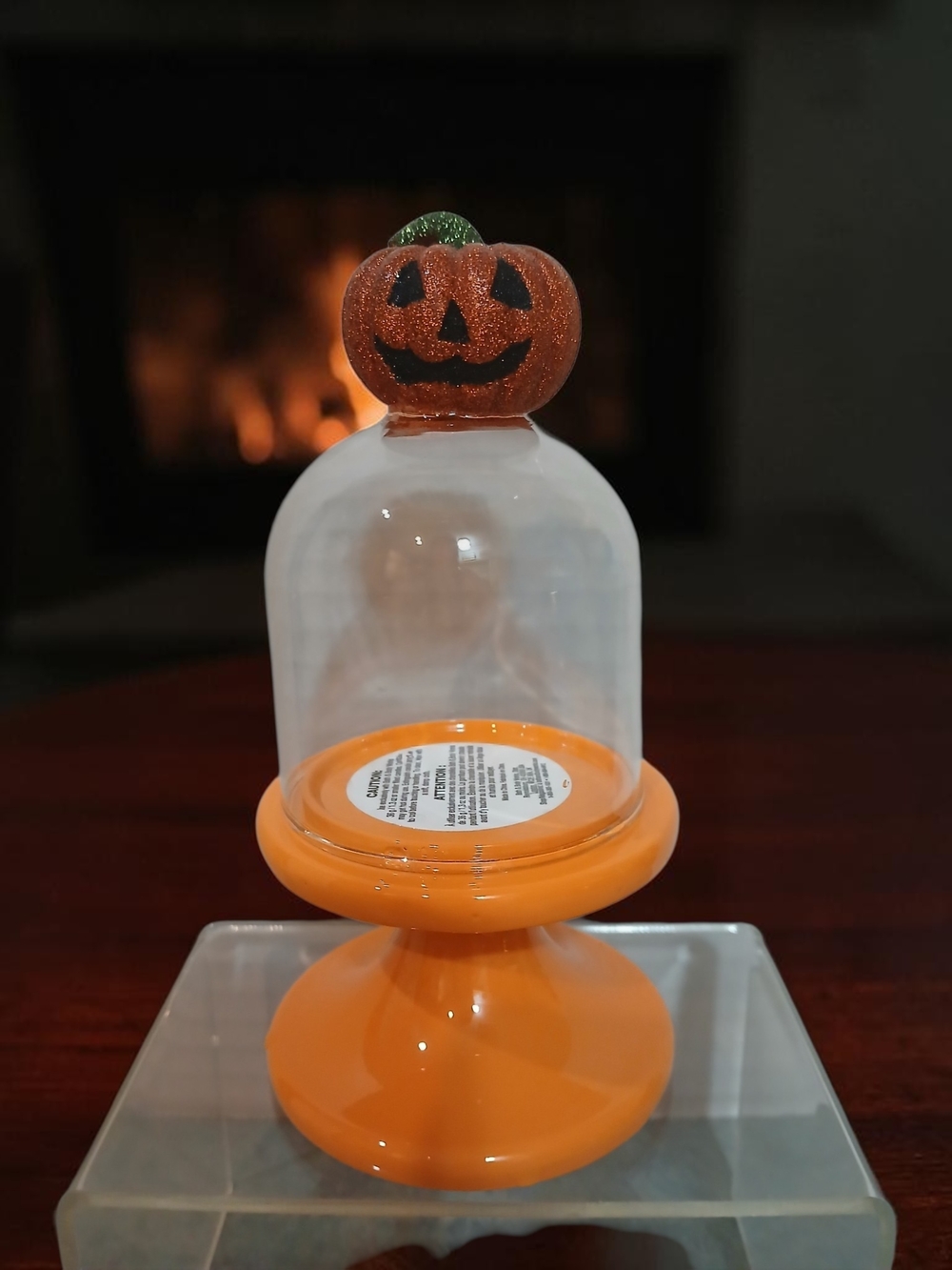 Halloween Pumpkin Mini Candle Dome - Orange